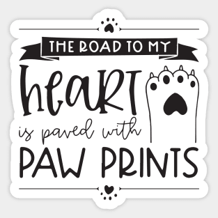 Heart Paw Prints Sticker